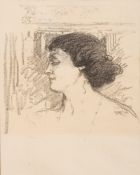 Charles Edward Condor [1869-1909]- Head and shoulders study of a young woman,:- lithograph,