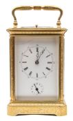 An engraved carriage clock attributable to Delepine-Barrois: the eight-day duration movement having