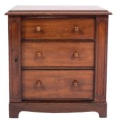 A pair of mahogany Wellington type collectors chests:,
