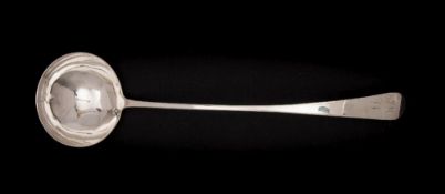 A George III Scottish silver Old English pattern soup ladle, unknown maker, Edinburgh,