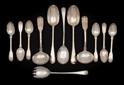 A collection of silver flatwares,