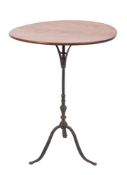 CAMPAIGN FURNITURE A 19th century circular occasional table:,