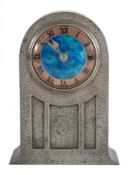 A Liberty & Co Tudric pewter mantel clock: designed by David Veasey, London, circa 1902,