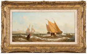 William Callcott Knell [1830-1880]- A Summers Morning; Dutch Fishing Boats off Flushing,:- two,