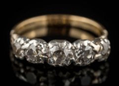 A diamond mounted five-stone,