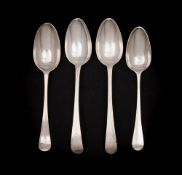 A George III silver Hanoverian pattern tablespoon, maker Hester Bateman, London, 1776, initialled,