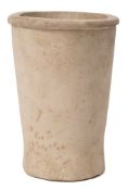 A limestone cylindrical vase: of tapering form, circa First Dynasty 3100-2890 BC,