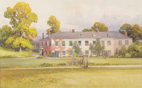 Frederick John Widgery [1861-1942]- Dunchideock House,:- signed watercolour, 28 x 45cm.