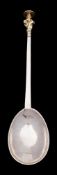 A mid 17th century provincial silver Apostle spoon, no maker's mark,