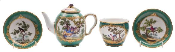 An early Sèvres green-ground teapot and cover [théière 'calabre'],