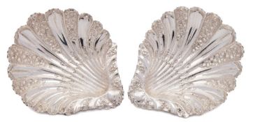 A pair of Victorian silver bon bon dishes, maker Atkin Brothers, Sheffield, 1895: of shell outline,