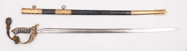 A George V Royal Navy regulation pattern dress sword:,