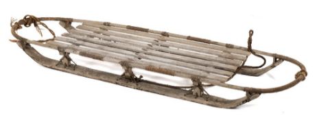 An early 20th century 'Nansen' pattern arctic sledge:, unsigned, over painted in grey,