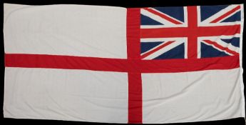 A large White Ensign by Zypher Flag & Banners, Northants:, date stamped 1996,