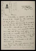 A letter from Harry Pennell to Frank Davies regarding the opportunity to go to the relief of Sir
