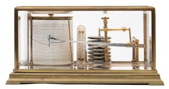 A lacquered brass barograph by James Lucking & Co, Birmingham:, with clockwork recorder,