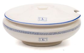 Livanos Maritime Co (London), a Bristol Pottery earthenware oval soup tureen and cover:,