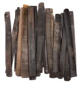 A group of nineteen late 18th and early 19th century baleen stay busks:,
