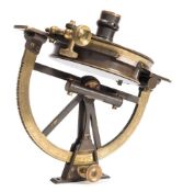 A 19th century lacquered brass 'Miners dial' or alidade by Newton late Wilton, St Day, Cornwall:,