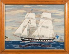 A 20th century woolwork of the Sea Cadet Training Ship 'Royalist':,