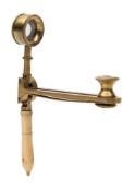 A 19th century Naturalist's Jones-type pocket magnifier:, with lacquered brass folding frame,