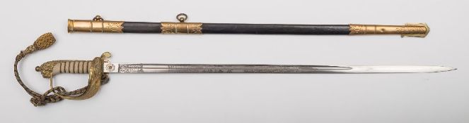 A Royal Navy regulation pattern Officer's dress sword:,