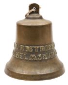 A bronze ship's bell for the German Motor Vessel' Rustringen, Wilhelmshaven',