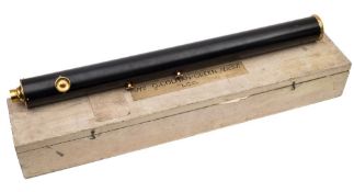 A 3 inch refracting lacqured brass telescope by Broadhurst, Clarkson & Co, London:,