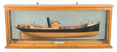 The builder's mirror-backed half model for the Grimsby steam trawler 'Solon', built by Cook,