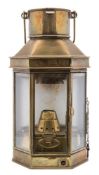 A brass bulkhead lamp Griffiths & Sons, Birmingham, 1913:,