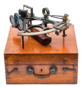 A late 19th century 7 1/2 inch radius vernier sextant by W Stenton, Newport:,