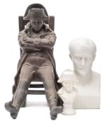 A Continental porcelain bust of Napoleon after Rodin,