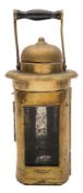 A WWII period brass binnacle lantern by G Bocock & Co Ltd, Birmingham: signed as per title,