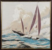 * David Cobb [1921-2014]- A stiff breeze,:- signed bottom left mixed media, 50 x 52cm.