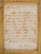 A framed letter from Sir John Moore to Captain William Young RN, HMS Foudroyant:,