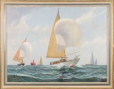 * Tom Lewsey [1910-1965]- Full Sail,:- signed bottom left oil on canvas, 75 x 100cm.