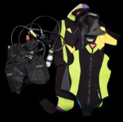 A late 20th century lady's scuba diving outfit:,
