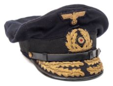 A German Third Reich Kriegsmarine Officer's Model 1938 visored cap,