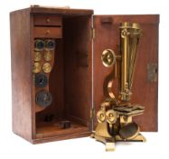A let 19th century compound binocular microscope by W Stanley, London:,