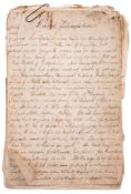 AFRICANA : David Livingstone manuscript account of his life, on nineteen pages,