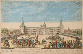 VUE DU OPTIQUE : Madrid - hand coloured copper engraving, 340 x 270 mm, Robert Sayer,