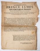 BROADSIDE : ' For the Right Noble and Potent Prince James Duke of Bucclengh and Monmouth.