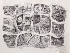 TOLKIEN : Five monochrome prints taken from ' The Lord of the Rings' signed by Michael Williams,