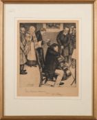 STRANG, William - [ The Cello-Player ] : signed etching, f & g, 195 x 180 mm, 1891.