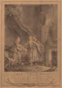 A SET OF SIX BLACK AND WHITE ENGRAVINGS - La Promenade Du Matin: and five others.