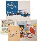 TOLKIEN, J.R.R : The Hobbit Calendar 1976. With 2 Rupert prints, one Mickey Mouse, one Cecil Aldin.