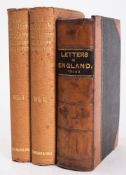 VICTOIRE, Count De Soligny - Letters on England : 2 vols bound in one, half calf inner hinge weak,