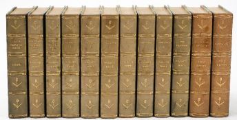 BRONTE, Charlotte, et al - Novels : Thornton Edition, 12 vol. set, half green calf, 8vo, 1905.