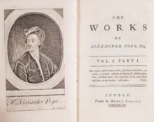 POPE, Alexander - The Works : 3 vols in 6, frontispiece, cont. calf, 8vo, Henry Lintot & R.