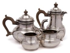 A George VI silver four-piece tea service, maker C Shapland & Co, London,